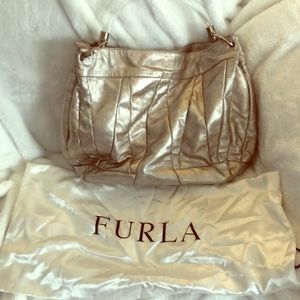 Furla metallic leather bag